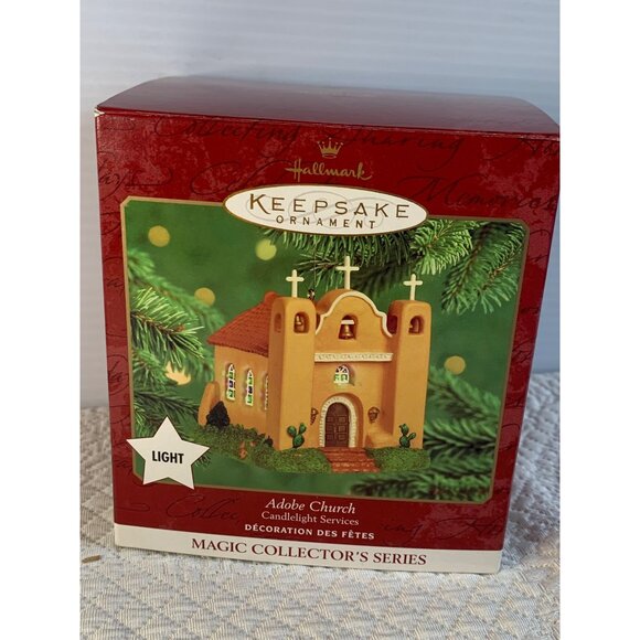 Hallmark Adobe Church Candlelight Services Magic Light keepsake ornament with bo - Picture 13 of 13